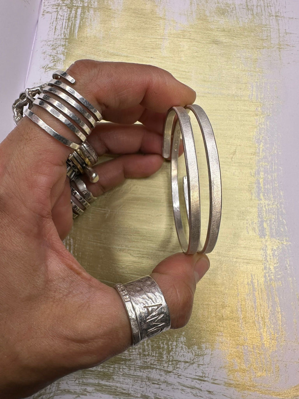 DOBLE pulcera de plata