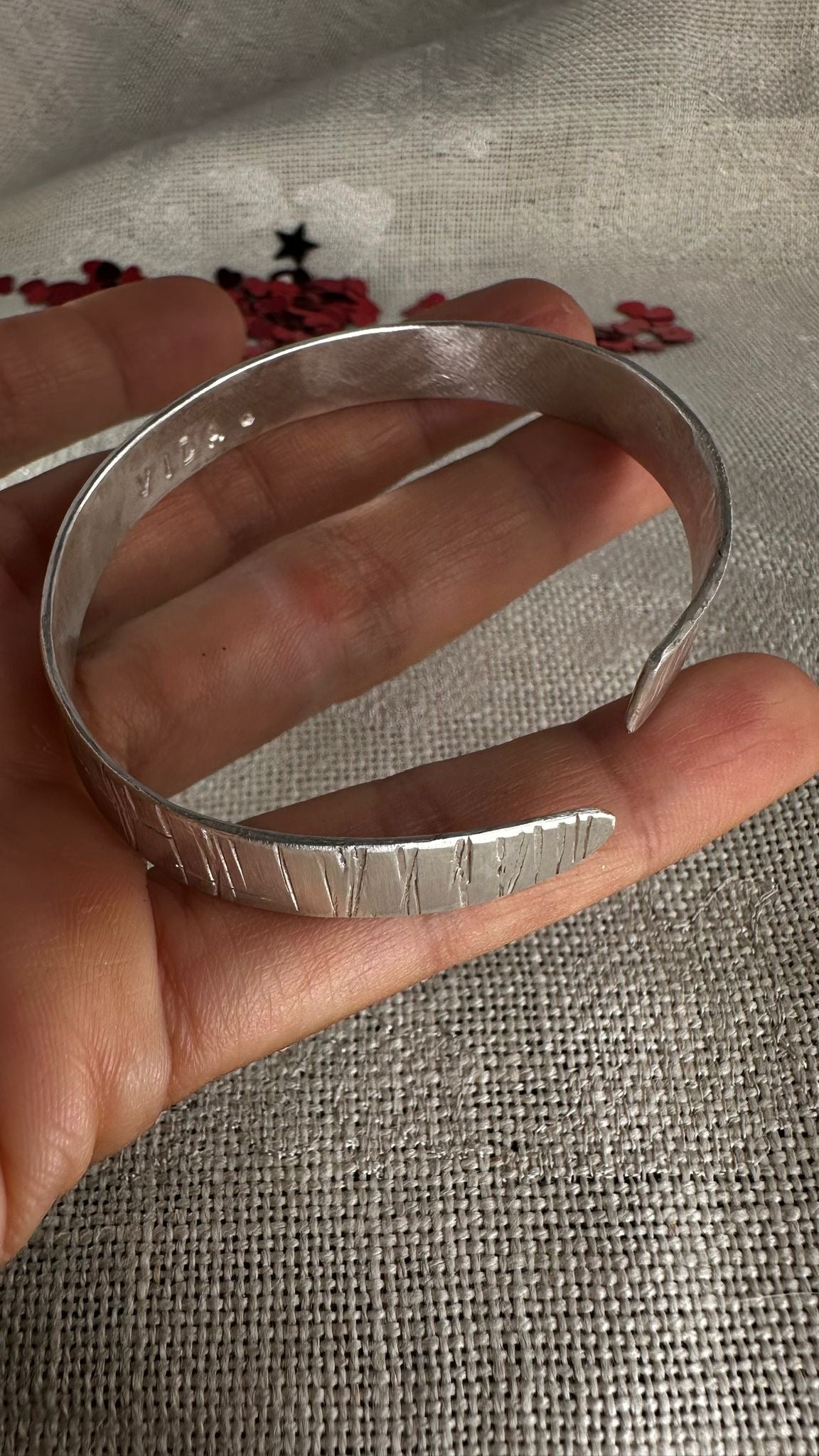 Pulsera Plata Cuadriculas