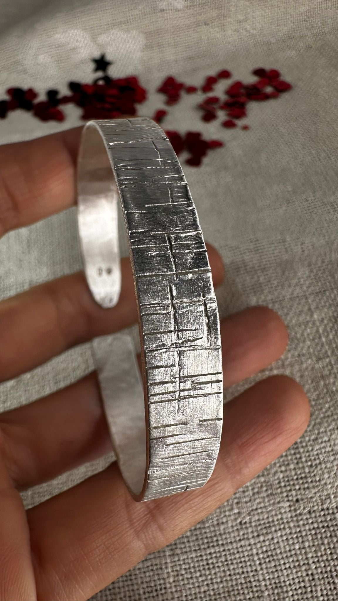 Pulsera Plata Cuadriculas