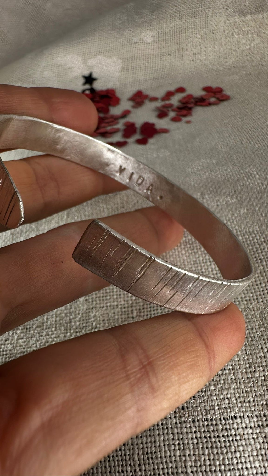 Pulsera Plata Cuadriculas