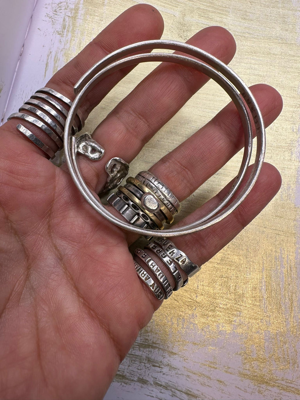 DOBLE pulcera de plata