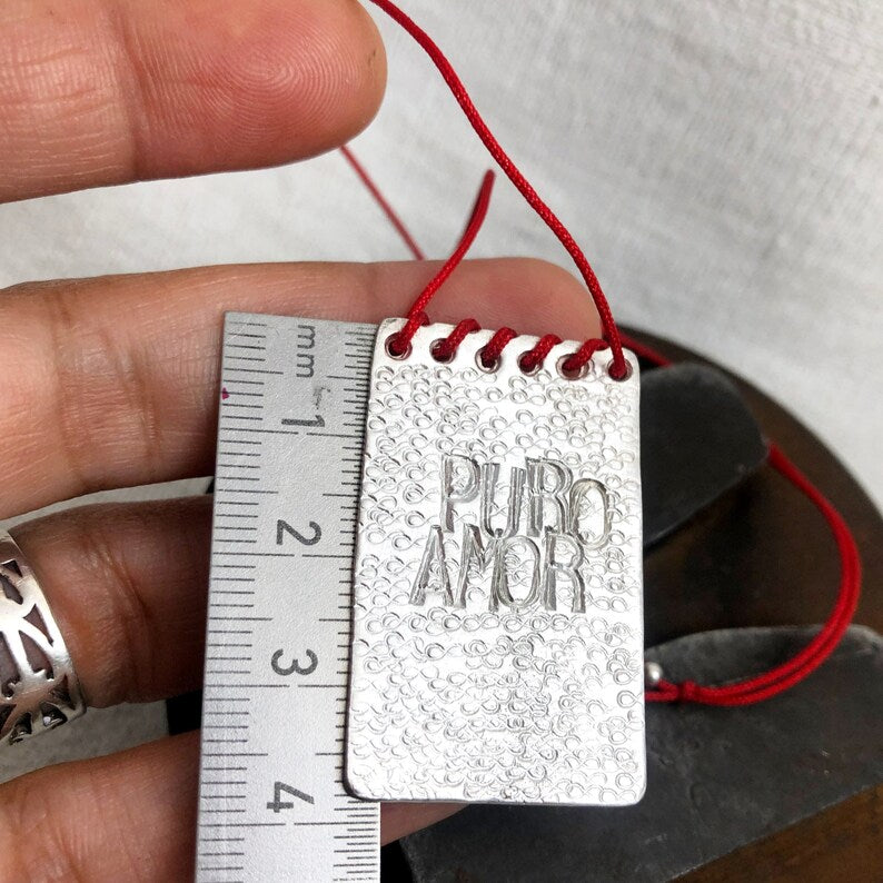 PURO AMOR Amuleto de plata gigante