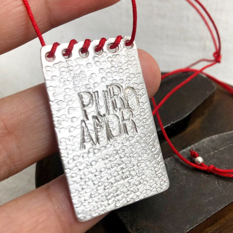 PURO AMOR Amuleto de plata gigante