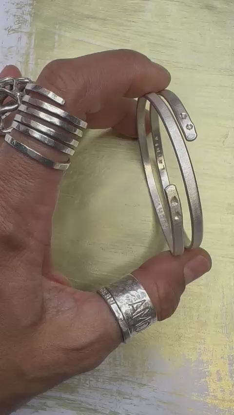 DOBLE pulcera de plata